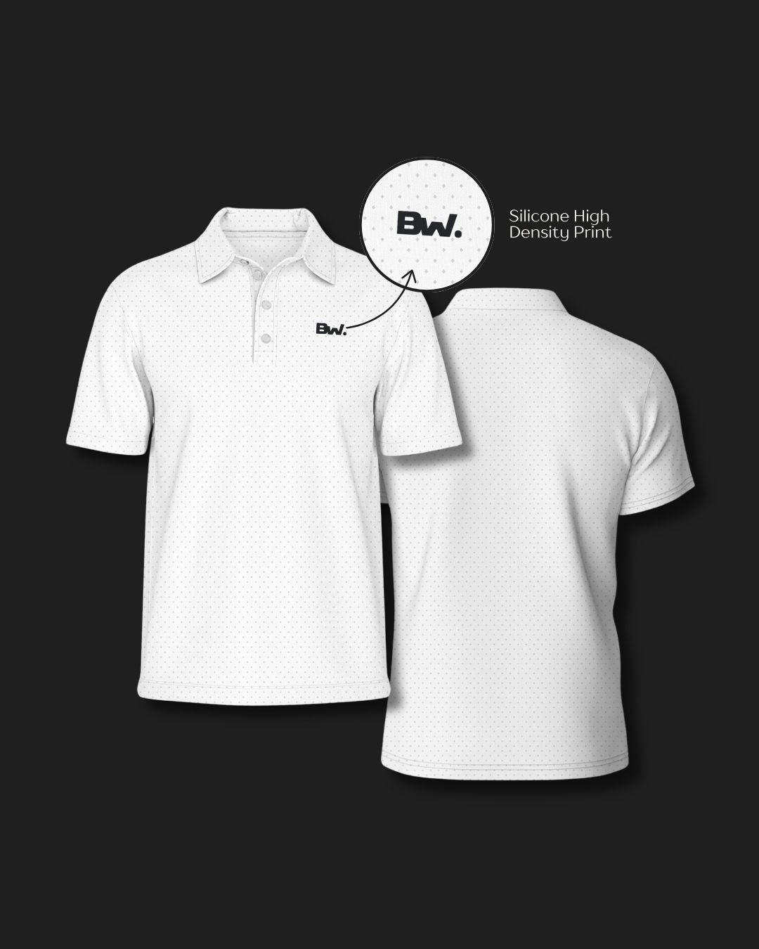 Club Collection - Court Polo (Dotted White)