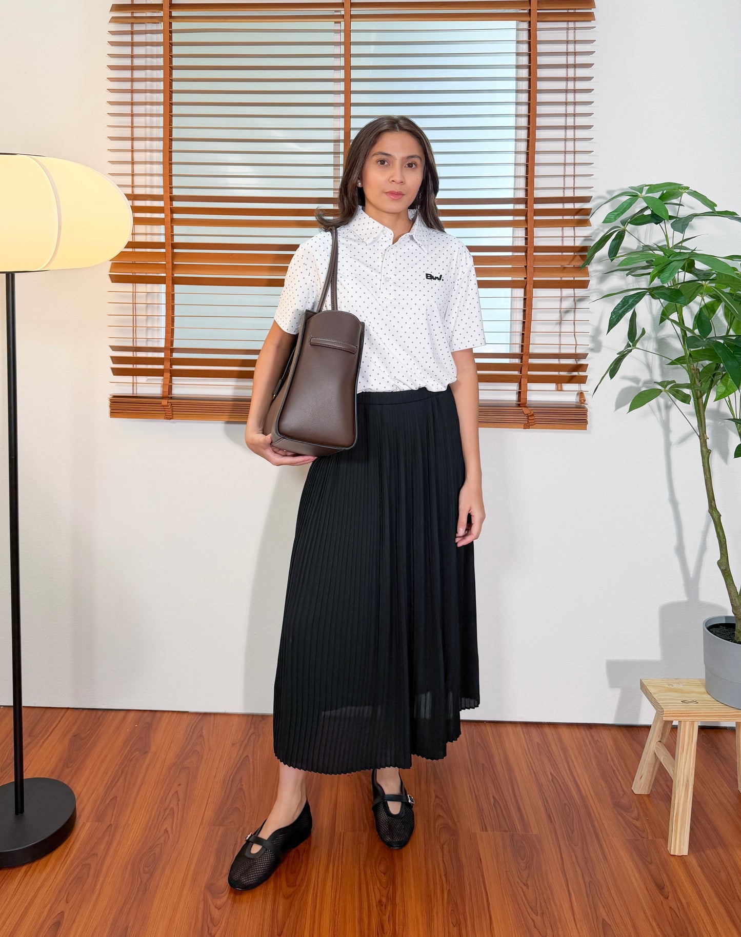 Club Collection - Court Polo (Dotted White)