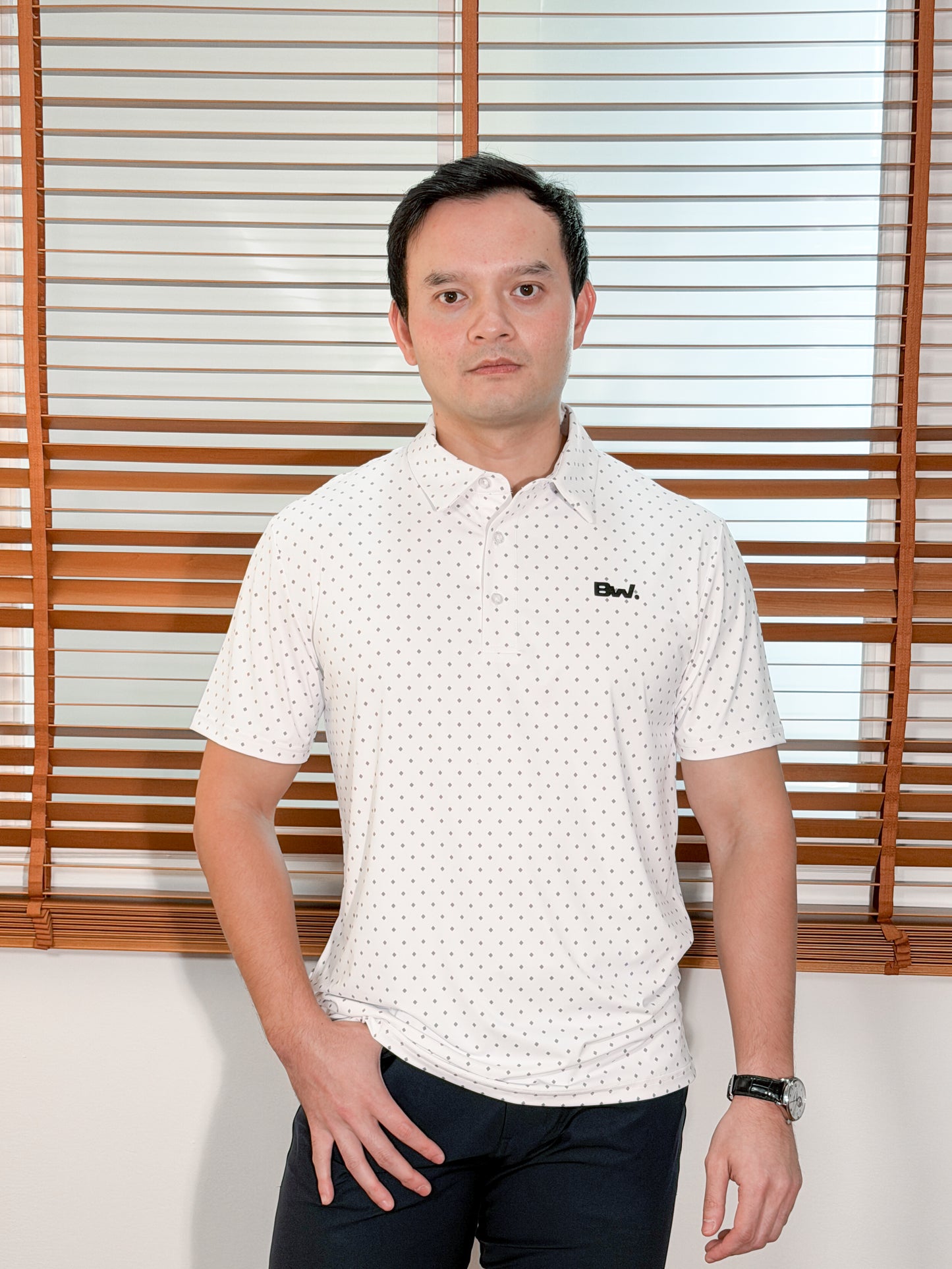Club Collection - Court Polo (Dotted White)