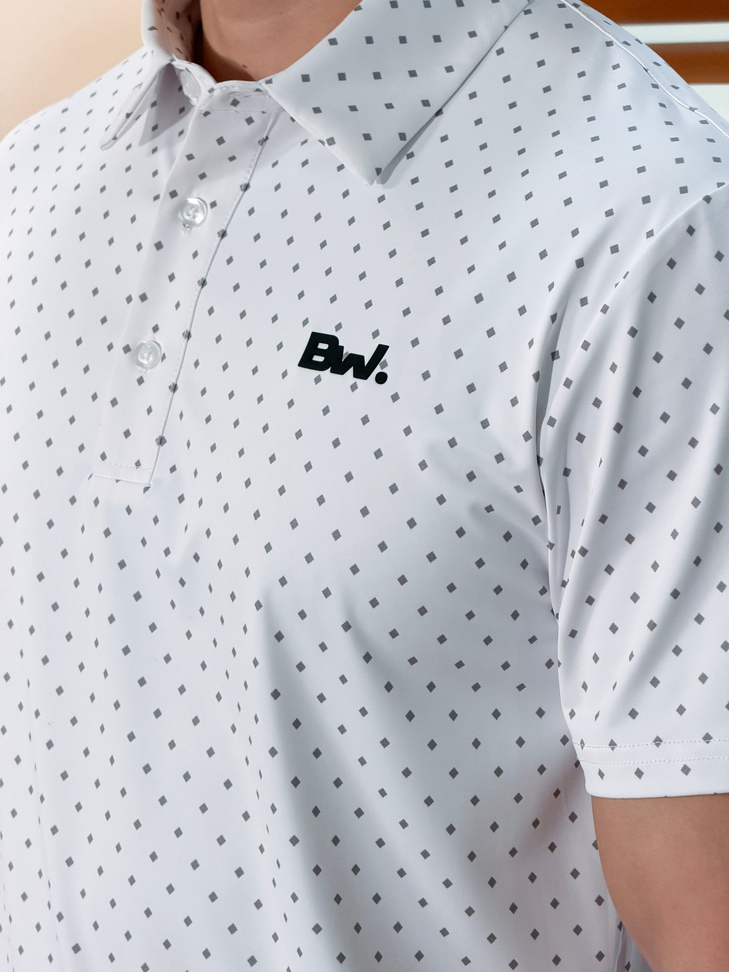 Club Collection - Court Polo (Dotted White)
