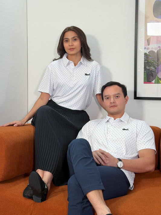 Club Collection - Court Polo (Dotted White)