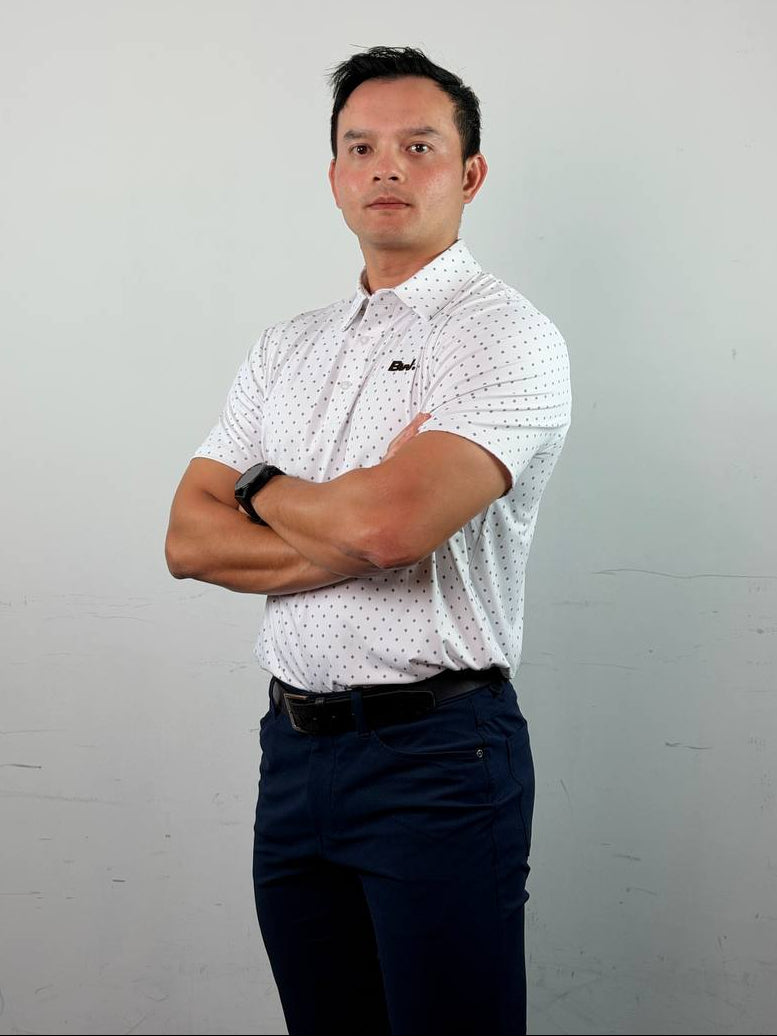 Club Collection - Court Polo (Dotted White)