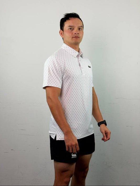 Club Collection - Court Polo (Dotted White)