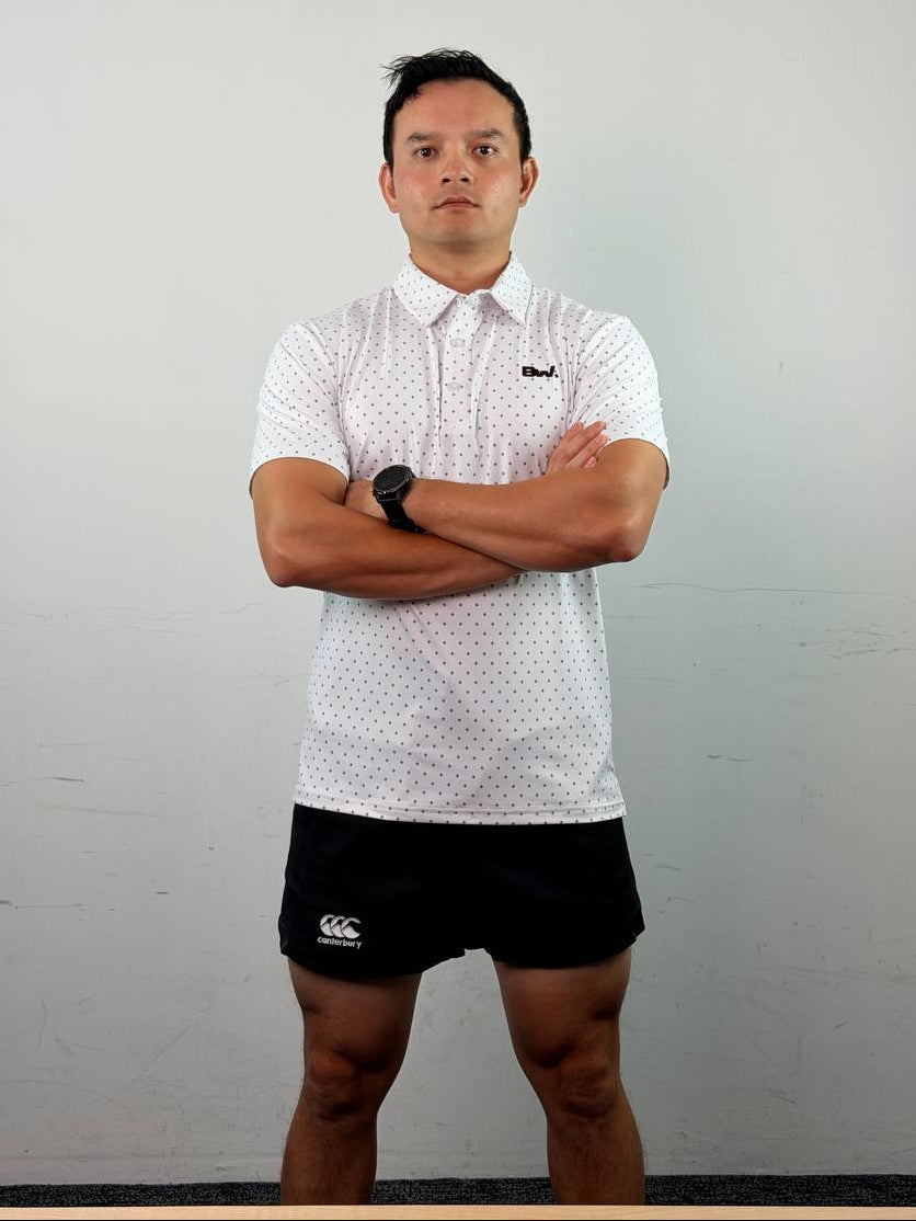 Club Collection - Court Polo (Dotted White)