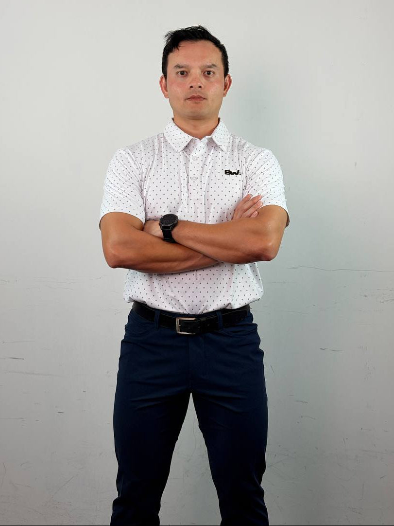 Club Collection - Court Polo (Dotted White)